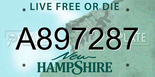 A897287 New Hampshire License Plate