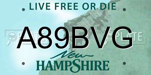 A89BVG New Hampshire License Plate