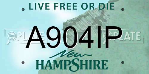 A904IP New Hampshire License Plate