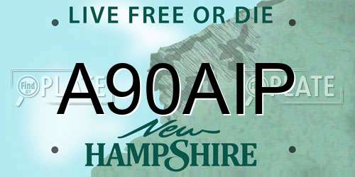 A90AIP New Hampshire License Plate