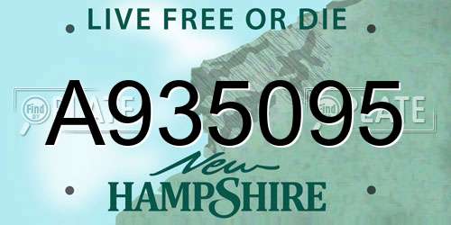 A935095 New Hampshire License Plate
