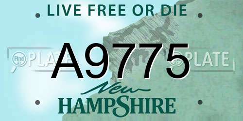 A9775 New Hampshire License Plate