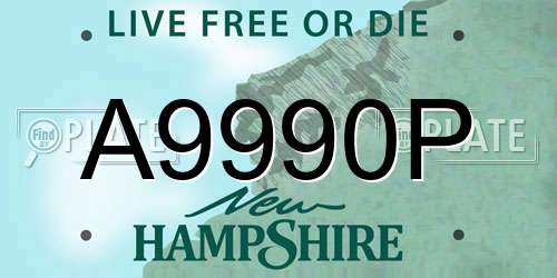 A9990P New Hampshire License Plate