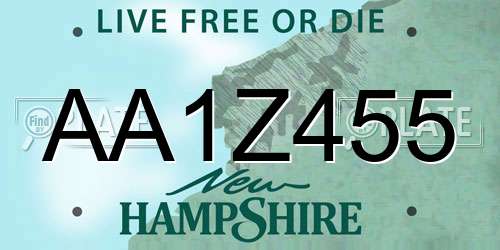 AA1Z455 New Hampshire License Plate