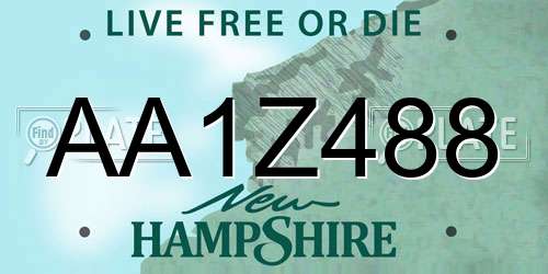 AA1Z488 New Hampshire License Plate
