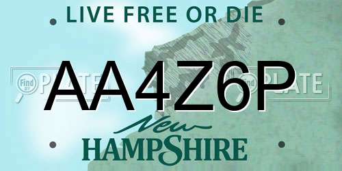 AA4Z6P New Hampshire License Plate