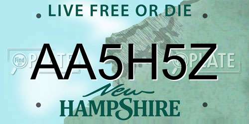 AA5H5Z New Hampshire License Plate
