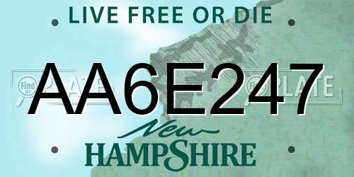 AA6E247 New Hampshire License Plate