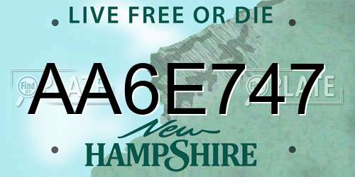AA6E747 New Hampshire License Plate