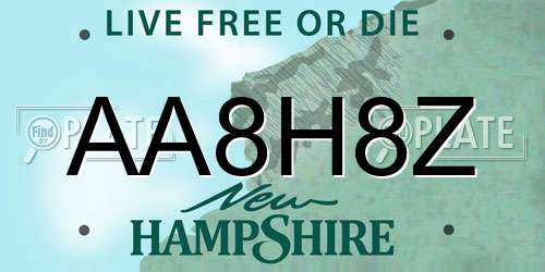 AA8H8Z New Hampshire License Plate