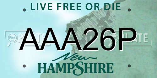 AAA26P New Hampshire License Plate