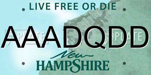 AAADQDD New Hampshire License Plate
