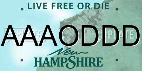 AAAODDD New Hampshire License Plate