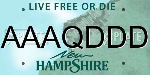 AAAQDDD New Hampshire License Plate
