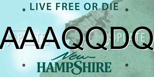 AAAQQDQ New Hampshire License Plate