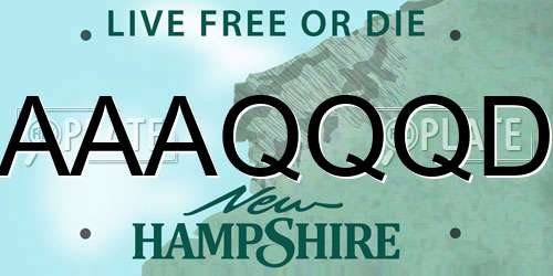 AAAQQQD New Hampshire License Plate