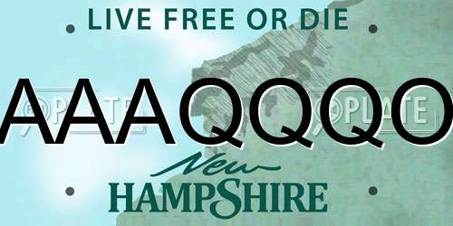 AAAQQQO New Hampshire License Plate