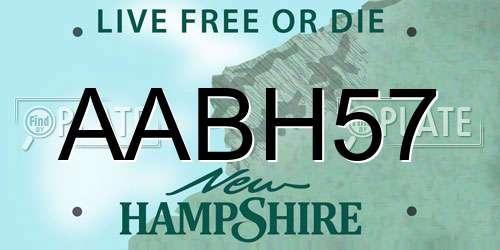 AABH57 New Hampshire License Plate