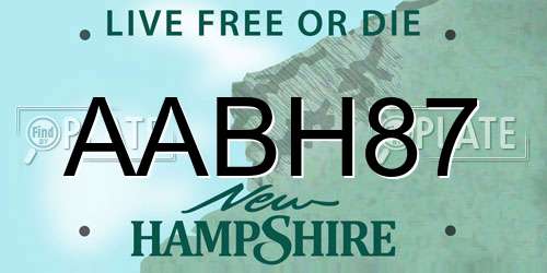 AABH87 New Hampshire License Plate