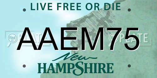 AAEM75 New Hampshire License Plate