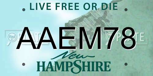 AAEM78 New Hampshire License Plate