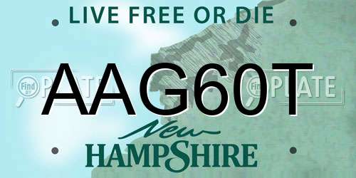 AAG60T New Hampshire License Plate