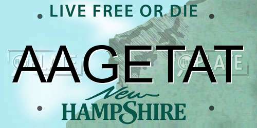 AAGETAT New Hampshire License Plate