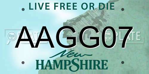 AAGG07 New Hampshire License Plate