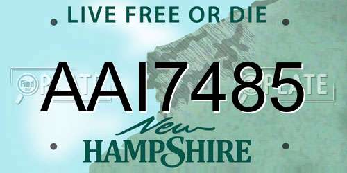 AAI7485 New Hampshire License Plate