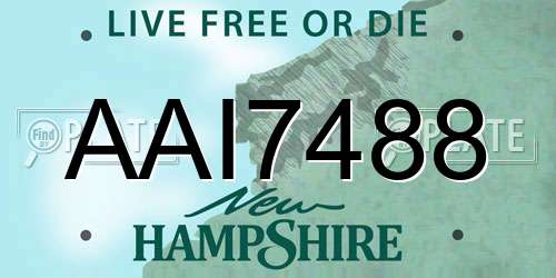AAI7488 New Hampshire License Plate