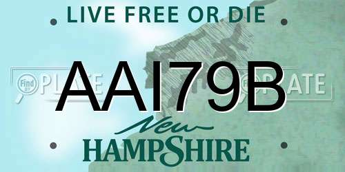 AAI79B New Hampshire License Plate