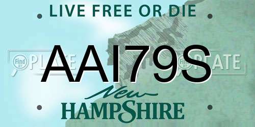 AAI79S New Hampshire License Plate