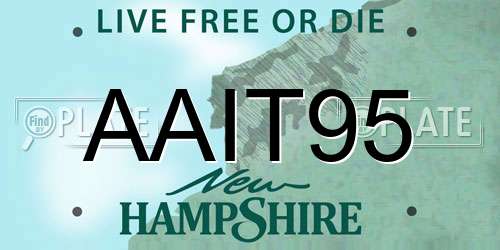 AAIT95 New Hampshire License Plate