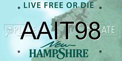 AAIT98 New Hampshire License Plate