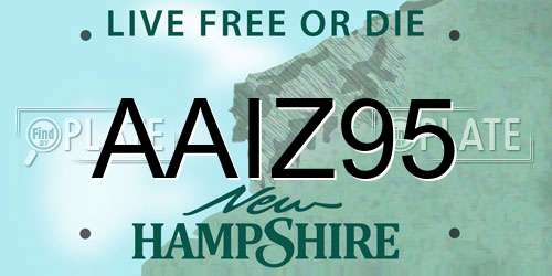 AAIZ95 New Hampshire License Plate
