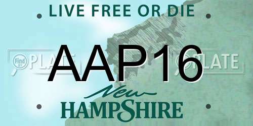 AAP16 New Hampshire License Plate