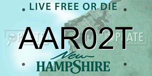 AAR02T New Hampshire License Plate