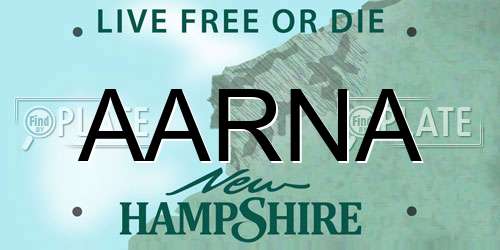 AARNA New Hampshire License Plate