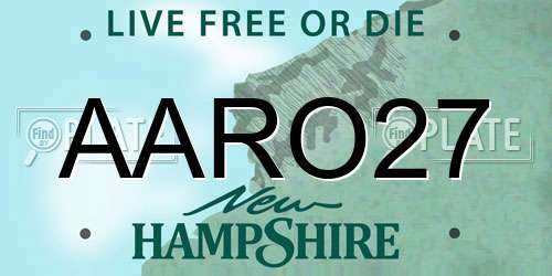AARO27 New Hampshire License Plate