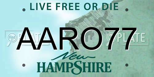 AARO77 New Hampshire License Plate