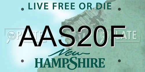 AAS20F New Hampshire License Plate