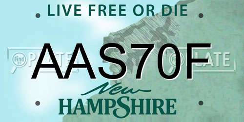 AAS70F New Hampshire License Plate