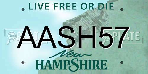 AASH57 New Hampshire License Plate