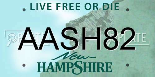 AASH82 New Hampshire License Plate