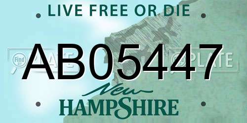 AB05447 New Hampshire License Plate
