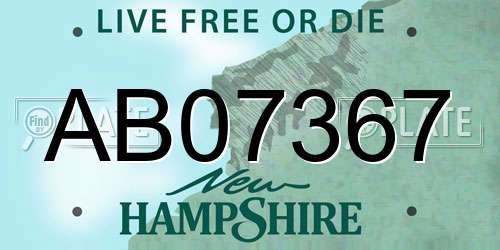 AB07367 New Hampshire License Plate
