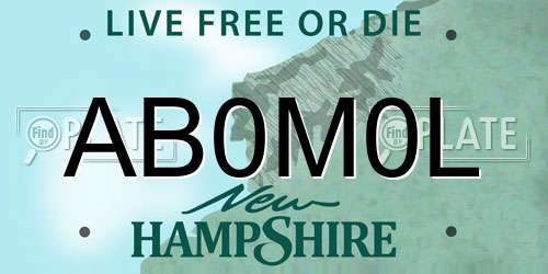 AB0M0L New Hampshire License Plate