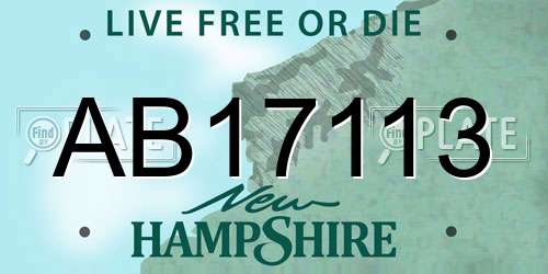 AB17113 New Hampshire License Plate