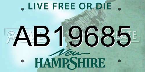 AB19685 New Hampshire License Plate