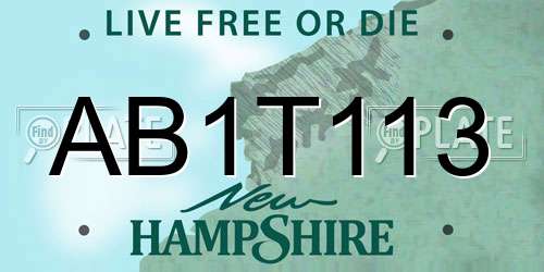 AB1T113 New Hampshire License Plate
